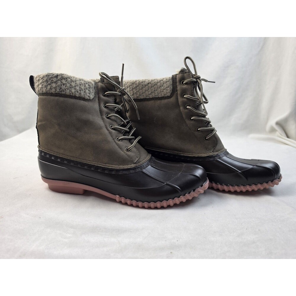Women's Two Tone June Collar Knit Collar Duck Boots By Maurices. Size 11